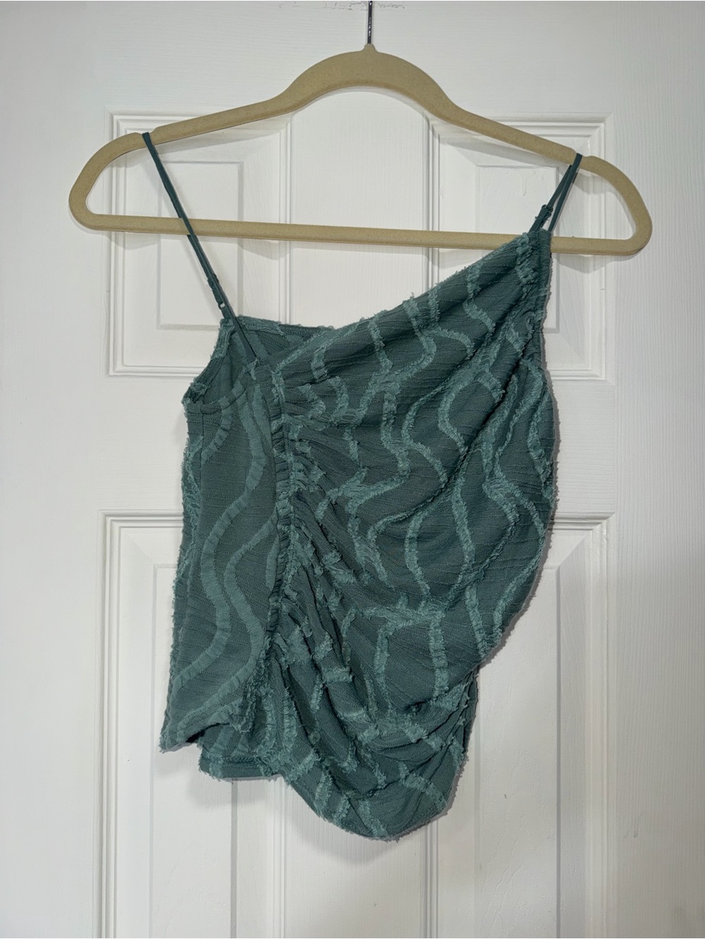 Free People Seafoam Textured Asymmetrical Tank